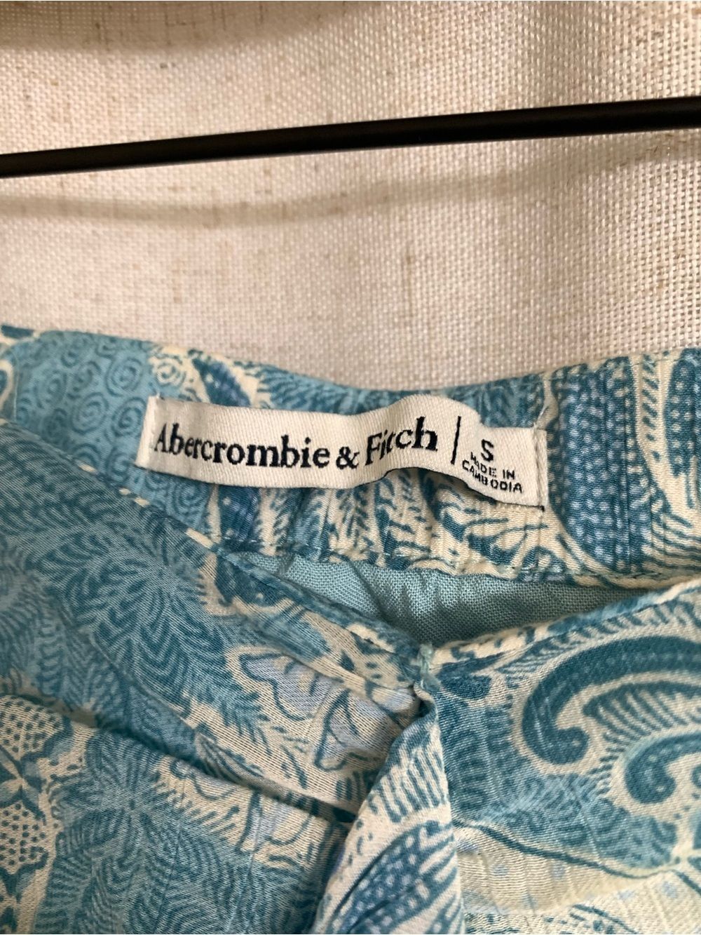 Abercrombie & Fitch Blue Floral Ruffle Tiered Cascading Crinkle Swim Sarong Sm - Picture 4 of 7